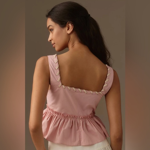 NWT Anthropologie En Elly Babydoll Stitch-Trim Tank - Picture 3 of 8